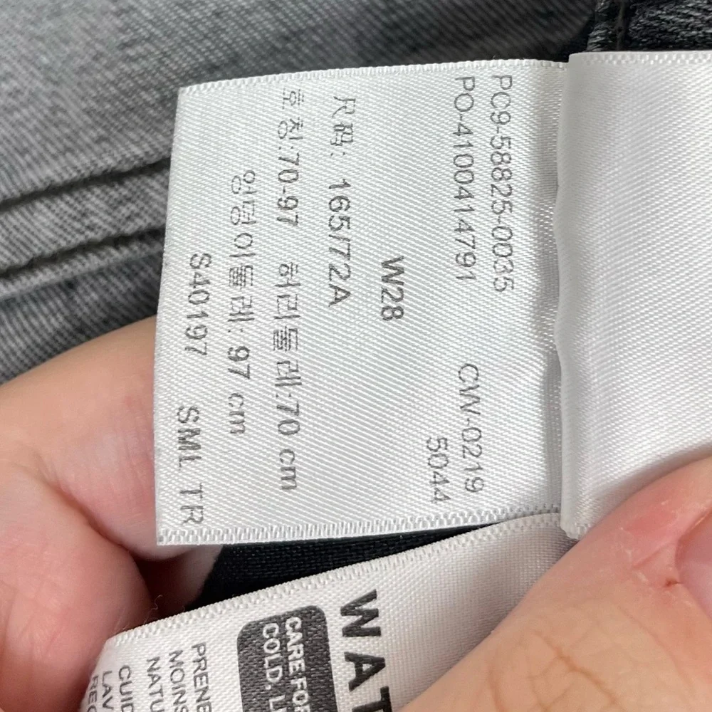 Levi’s Premium 724 High Rise Straight Distressed Washed Black Jeans Sz 28